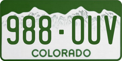 CO license plate 988OUV