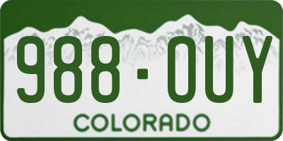 CO license plate 988OUY