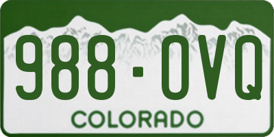 CO license plate 988OVQ