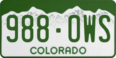 CO license plate 988OWS