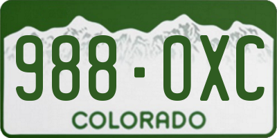 CO license plate 988OXC