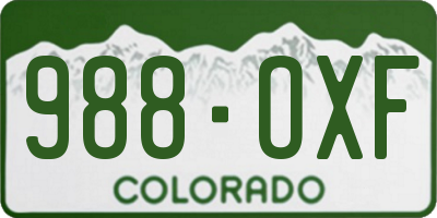 CO license plate 988OXF