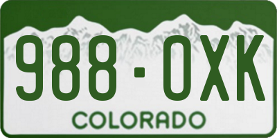 CO license plate 988OXK