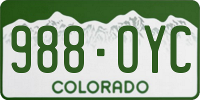 CO license plate 988OYC
