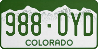 CO license plate 988OYD