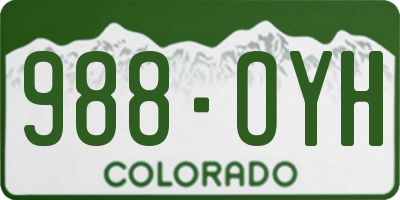 CO license plate 988OYH
