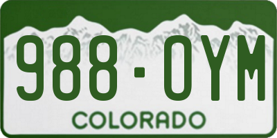 CO license plate 988OYM