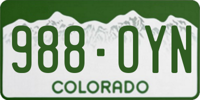 CO license plate 988OYN