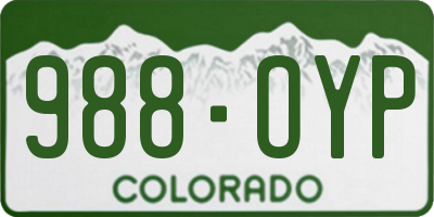 CO license plate 988OYP