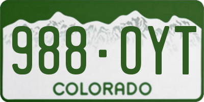 CO license plate 988OYT