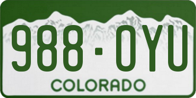 CO license plate 988OYU