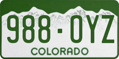 CO license plate 988OYZ