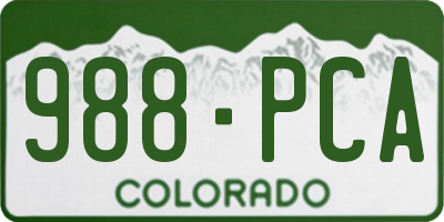 CO license plate 988PCA