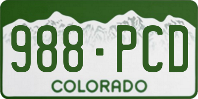 CO license plate 988PCD