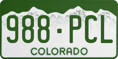 CO license plate 988PCL