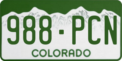 CO license plate 988PCN