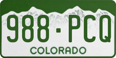 CO license plate 988PCQ