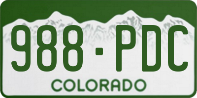 CO license plate 988PDC