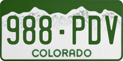 CO license plate 988PDV
