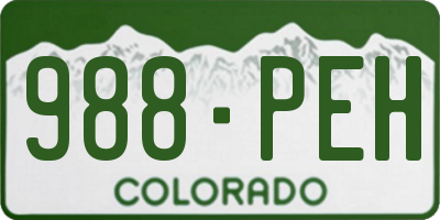 CO license plate 988PEH