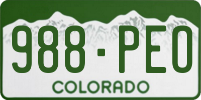 CO license plate 988PEO