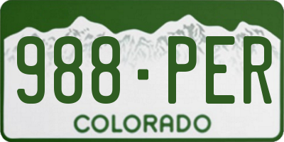 CO license plate 988PER
