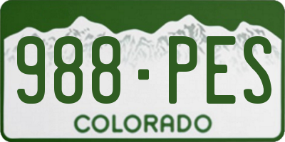 CO license plate 988PES