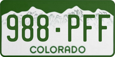 CO license plate 988PFF