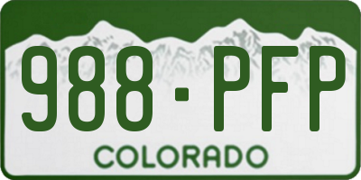 CO license plate 988PFP