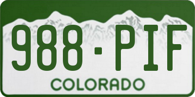 CO license plate 988PIF