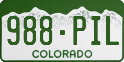 CO license plate 988PIL