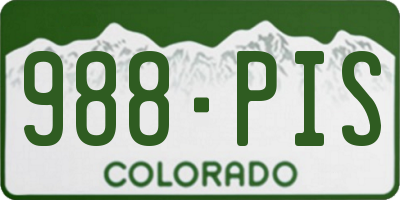 CO license plate 988PIS