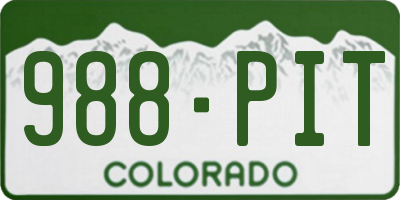 CO license plate 988PIT