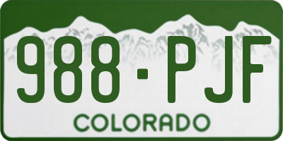 CO license plate 988PJF