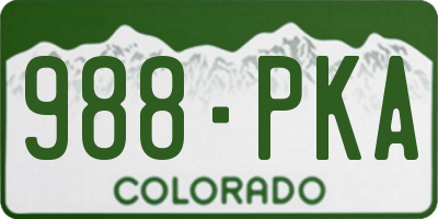 CO license plate 988PKA