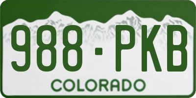 CO license plate 988PKB
