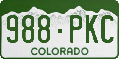 CO license plate 988PKC