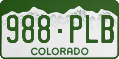 CO license plate 988PLB