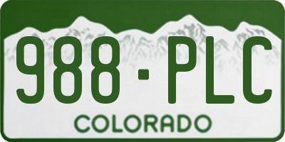 CO license plate 988PLC