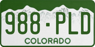 CO license plate 988PLD
