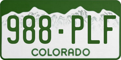 CO license plate 988PLF