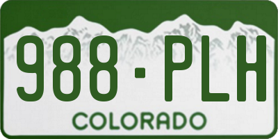 CO license plate 988PLH