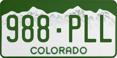 CO license plate 988PLL