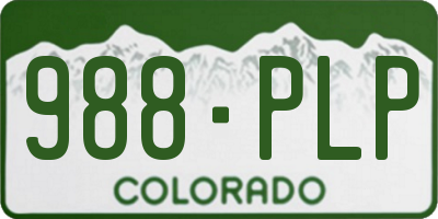 CO license plate 988PLP
