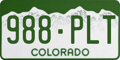 CO license plate 988PLT