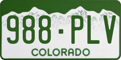 CO license plate 988PLV