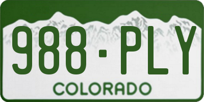 CO license plate 988PLY