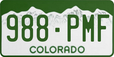 CO license plate 988PMF