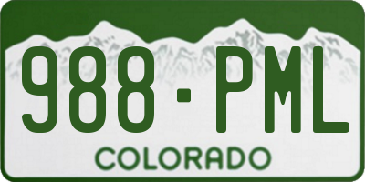CO license plate 988PML