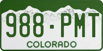 CO license plate 988PMT